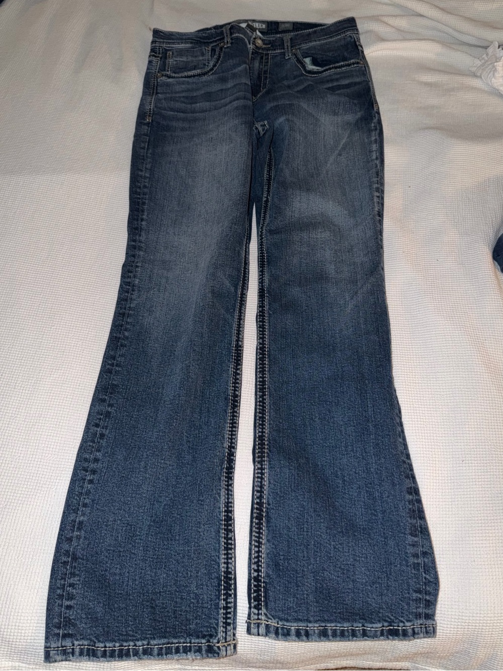 BKE Men's Dark Blue Straight Jeans